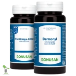 Bonusan Nahrungsergänzungsmittel PrimOmega und Dermonyl.