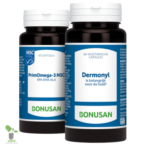Bonusan Nahrungsergänzungsmittel PrimOmega und Dermonyl.
