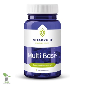 Vitakruid Multi Basis supplementenpot met 30 tabletten.