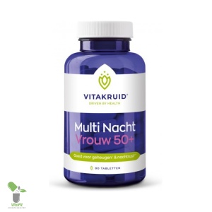 Vitakruid Multi Nacht Vrouw 50+ supplementenpot.