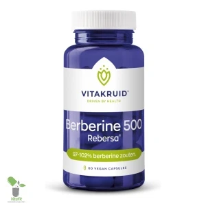 Vitakruid Berberine 500 veganistische supplementen pot.