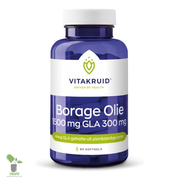 Pot borageolie supplementen, Vitakruid, 60 softgels.