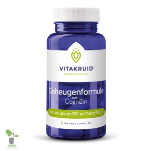 Vitakruid geheugenformule supplementenpot met 60 capsules.