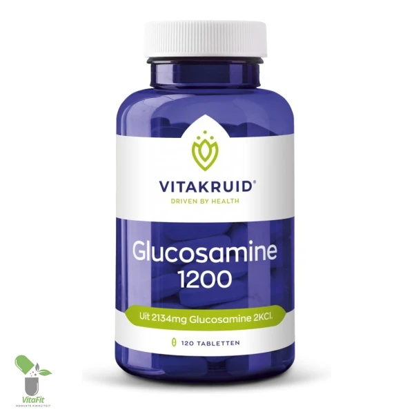 Vitakruid Glucosamine 1200 supplementpot met 120 tabletten.