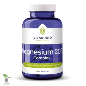 Pot Vitakruid Magnesium 200 Complex supplementen.