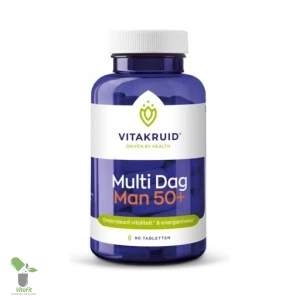 Vitakruid Multi Dag Man 50+ vitaminesupplement pot.