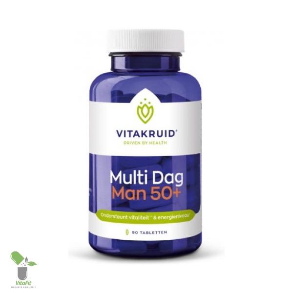 Vitakruid Multi Dag Man 50+ vitaminesupplement pot.
