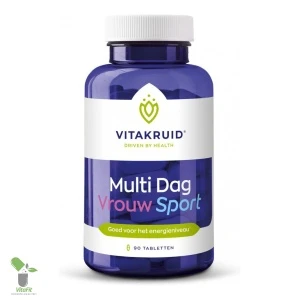 Vitakruid Multi Dag Vrouw Sport supplementenpot met 90 tabletten