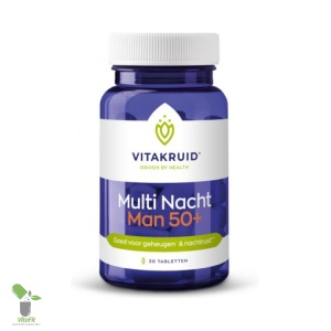 Vitakruid Multi Nacht Man 50+ supplementenpot.