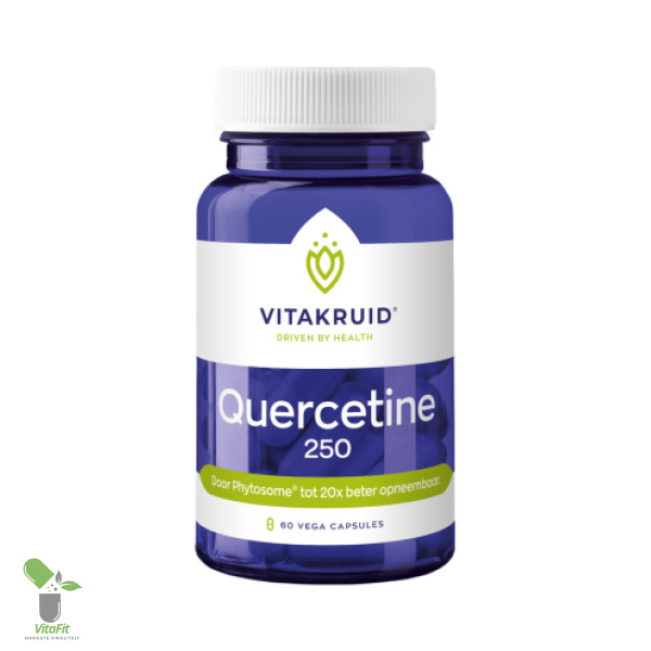 Vitakruid Quercetine 250 supplementenpot met 60 capsules.