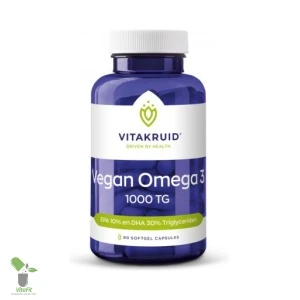 Vitakruid vegan Omega-3 supplementenpot, 90 capsules.