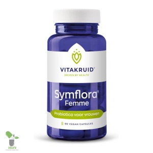 Vitakruid Symflora Femme probiotica capsules voor vrouwen.